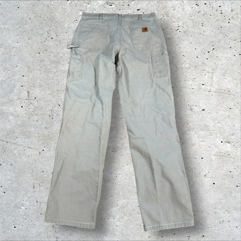 Vintage Carhartt B11 DES Canvas Carpenter Pants Mens 36x36 Distressed Desert